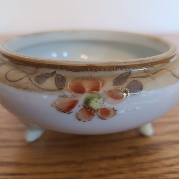 Vintage Antique Nippon Morimura Brothers Footed Trinket Candy Dish Hand Painted - Picture 4 of 14